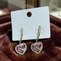Dulce Encanto - Aretes Corazón Rosa- Oro laminado✨