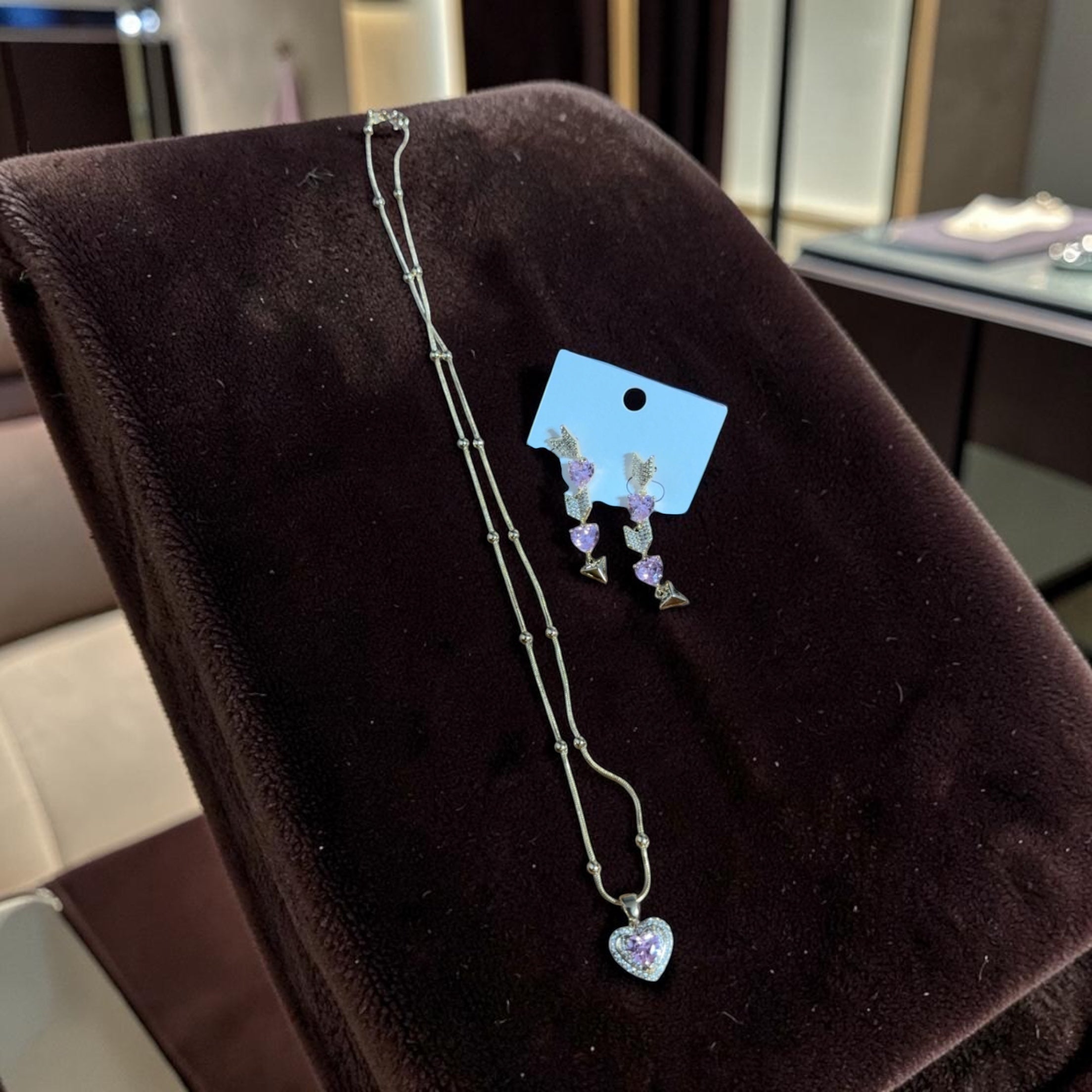 Set Corazón Lila-Oro laminado ✨✨